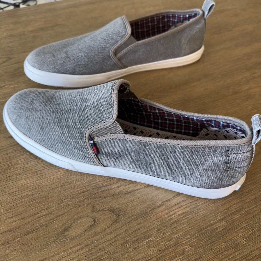 Ben Sherman Men's Slip-On Gray Canvas Fabric Loafers-Size US 13‎